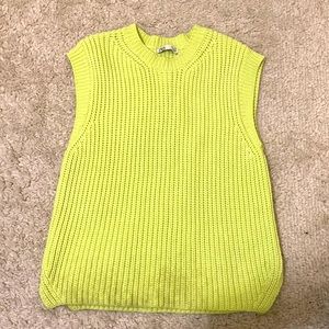 Zara sweater vest size small. Heavyweight, yellow/green color